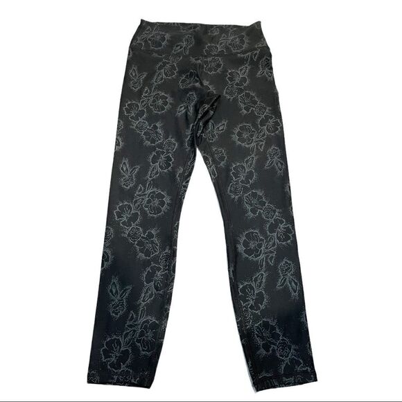 Fabletics mid-Rise outlined floral crop leggings Sz S - Picture 2 of 11